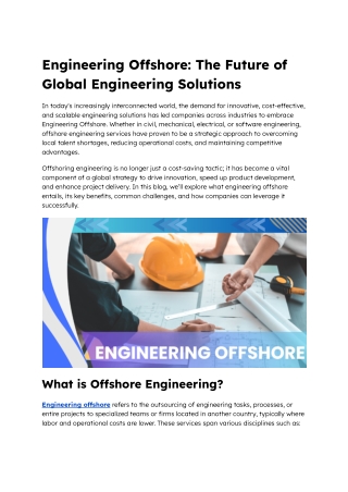 Engineering Offshore_ The Future of Global Engineering Solutions
