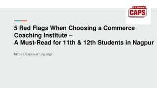 5 Red Flags When Choosing a Commerce Coaching Institute
