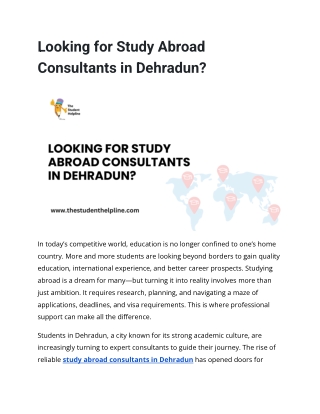 Looking for Study Abroad Consultants in Dehradun_