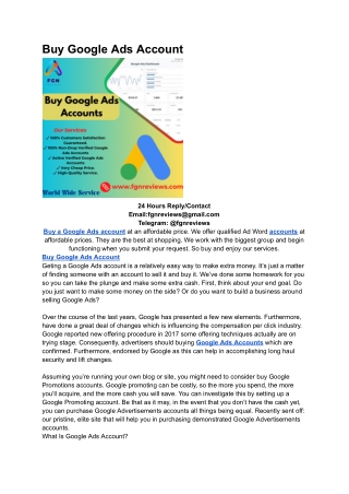 Best Site To Buy Google Ads Account In 2025