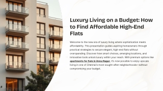 Luxury Living on a Budget How to Find Affordable High-End Flats