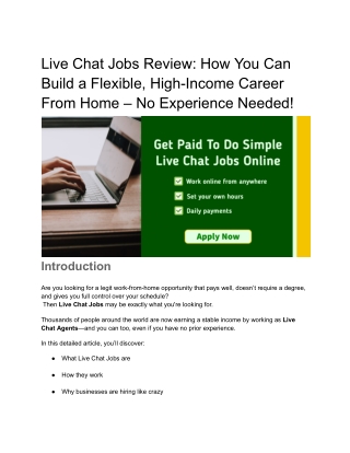 Live Chat Jobs Review: How You Can Build a Flexible, High-Incomd document