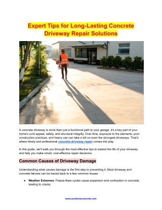 Expert Tips for Long-Lasting Concrete Driveway Repair Solutions