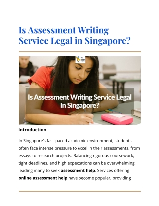 Is Assessment Writing Service Legal in Singapore_