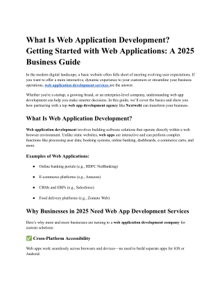 Web Application Development