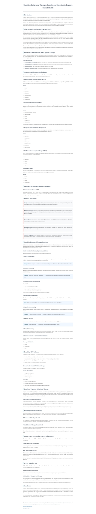 Cognitive Behavioral Therapy Explore Key Benefits