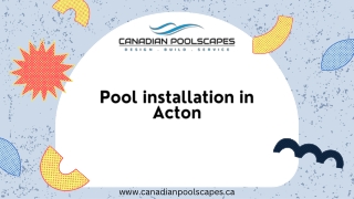 Pool installation in Acton