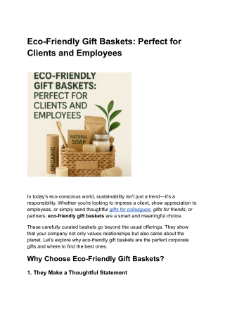 Eco-Friendly Gift Baskets_ Perfect for Clients and Employees
