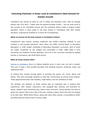 Unlocking Potential_ A Closer Look at Coimbatore’s Best Schools for Holistic Growth