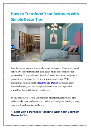 How to Transform Your Bedroom with Simple Decor Tips