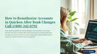 1(800) 242-0792 How to Reauthorize Accounts in Quicken After Bank Changes