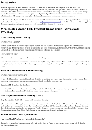 What Heals a Wound Fast? Essential Tips on Using Hydrocolloids Effectively