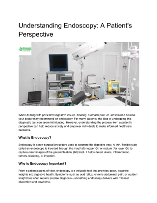 Understanding Endoscopy_ A Patient's Perspective