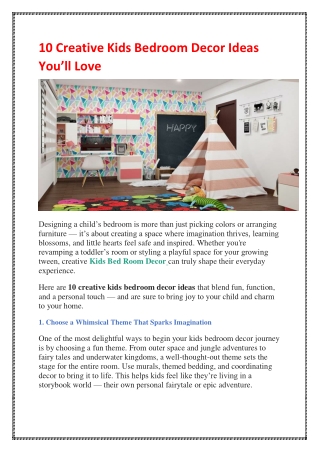 10 Creative Kids Bedroom Decor Ideas You’ll Love