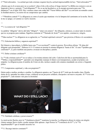 Sed diligentes – La actitud que todo cristiano necesita hoy