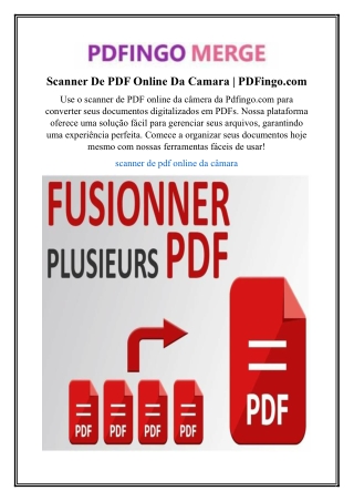 Scanner De PDF Online Da Camara | PDFingo.com