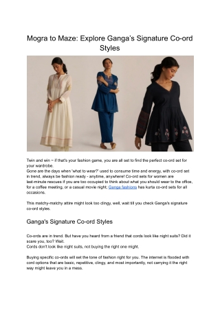 Mogra to Maze_ Explore Ganga’s Signature Co-ord Styles