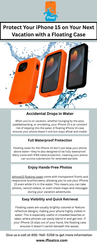 Protect Your iPhone 15 on Your Next Vacation with a Floating Case
