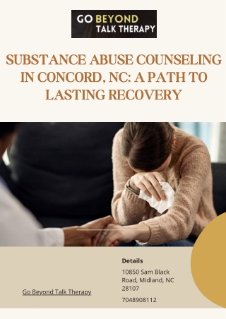 Find Support with Substance Abuse Counseling in Concord, NC