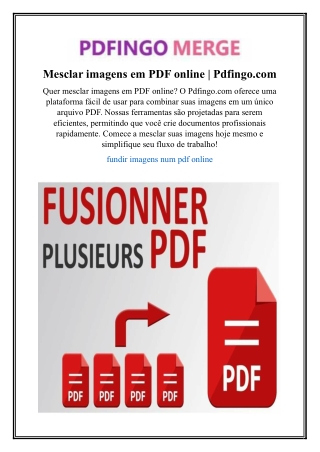 Mesclar imagens em PDF online | Pdfingo.com