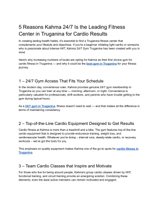 5 Reasons Kahma 24_7 Is the Leading Fitness Center in Truganina for Cardio Results