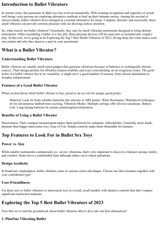 Exploring the Top 5 Best Bullet Vibrators of 2023