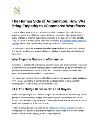 The Human Side Of Automation_ How VAs Bring Empathy To eCommerce Workflows