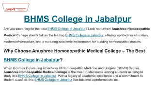 BHMS College in Jabalpur