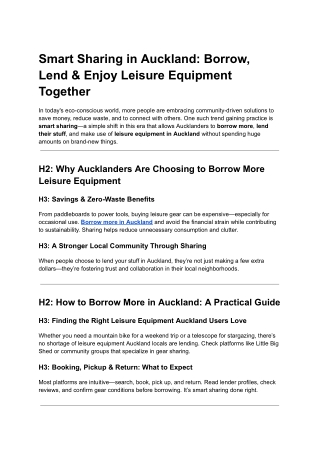Smart Sharing in Auckland_ Borrow, Lend & Enjoy Leisure Equipment Together