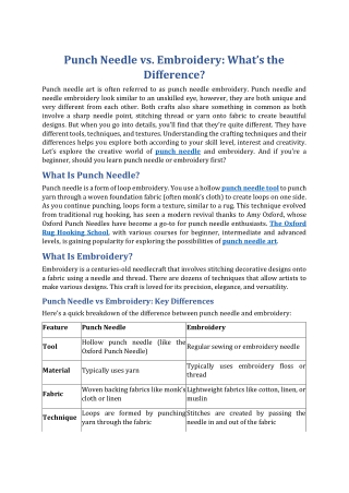 Punch Needle vs. Embroidery: What’s the Difference?