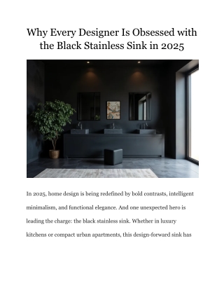 Why Every Designer Is Obsessed with the Black Stainless Sink in 2025