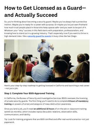 How to Get Licensed as a Guard—and Actually Succeed