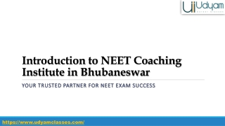 Udyam Classes Leading NEET Coaching Institute in Bhubaneswar for Medical Aspirants
