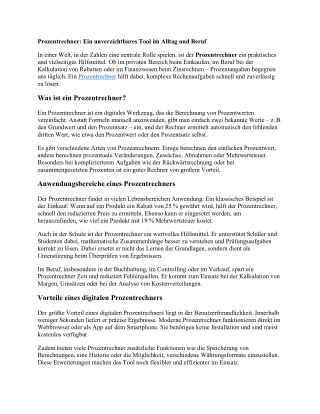 Prozentrechner: Ein unverzichtbares Tool im Alltag und Beruf