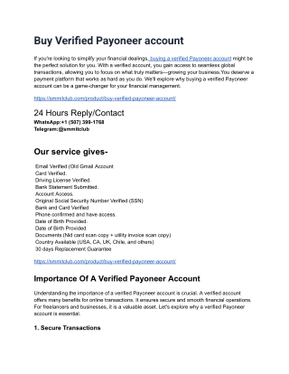 5 Best site to Buy Verified Payoneer account