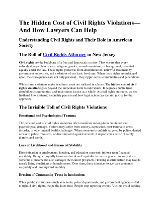 The Hidden Cost of Civil Rights Violations