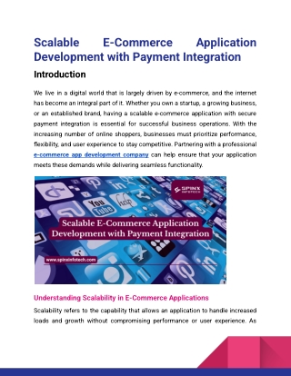 Scalable E-Commerce Application Development with Payment Integration_Spinx Infotech