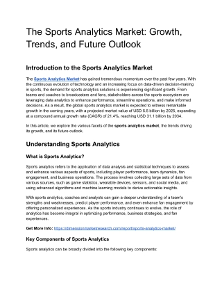 The Sports Analytics Market_ Growth, Trends, and Future Outlook