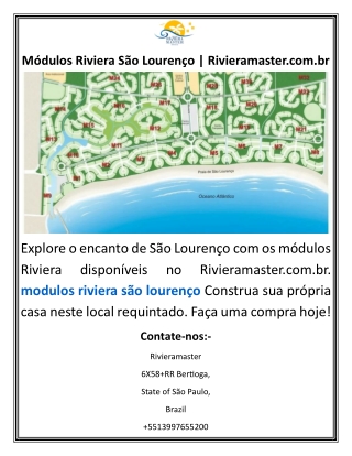 Módulos Riviera São Lourenço  Rivieramaster.com.br