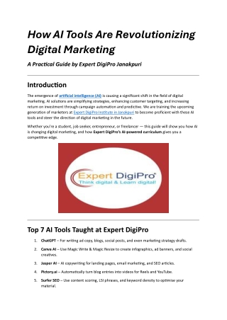 How AI Tools Are Revolutionizing Digital Marketing