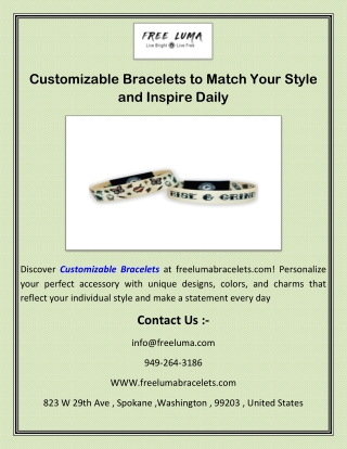 Customizable Bracelets to Match Your Style and Inspire Daily