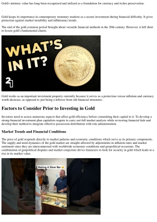 What Are the Benefits of Investing in Gold?
