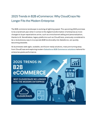 2025 Trends in B2B eCommerce Why CloudCraze No Longer Fits the Modern Enterprise