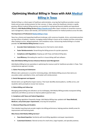 Medical Billing in Texas