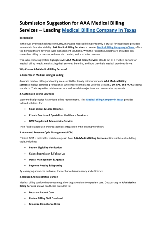 Medical Billing Company in Texas