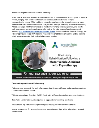 Pilates and Yoga for Post-Car Accident Recovery