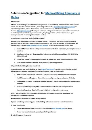 medical billing company in Dallas