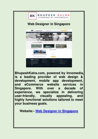 Web Designer in Singapore