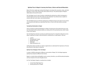 Spiritual Tour In Nepal: A Journey Into Peace, Culture and Sacred Mountains