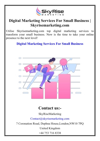 Digital Marketing Services For Small Business | Skyrisemarketing.com